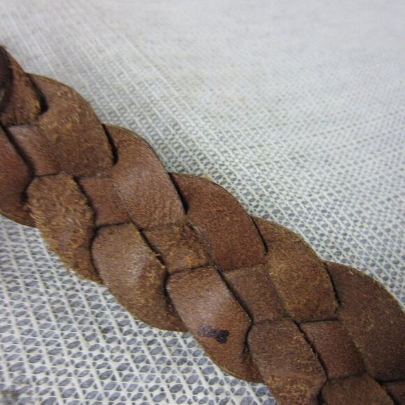 Fossil Belt Womens Medium Brown Genuine Leather Braided Studded Western Boho - Picture 4 of 16